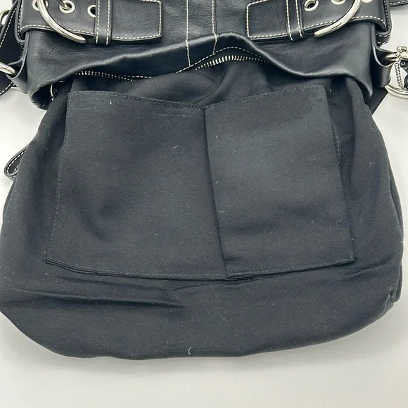 Coach H05Q-1452 Vintage Soho Slim Duffle Shoulder Crossbody Bag Black EUC - Picture 14 of 15